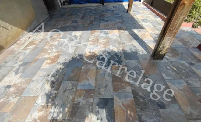 Terrasse collé en 30/60, Ambérieu-en-Bugey, ACR Carrelage